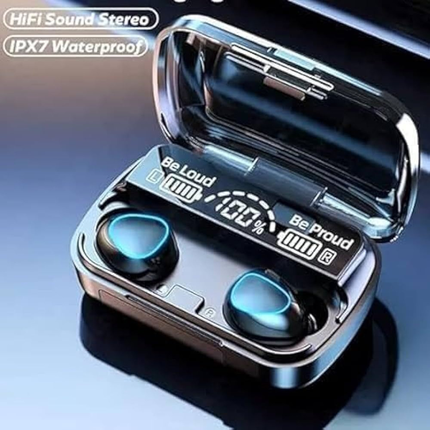 Image of Lynacz Original Compatible with Buds Air 8 TWS Earbuds with 55dB ANC, 58H Playtime -(Black) Bluetooth Headset (Dual Drivers, Hi-Res LHDC Audio, 6 Mic ENC, Low Latency Gaming, Bluetooth 5.4, In the Ear)