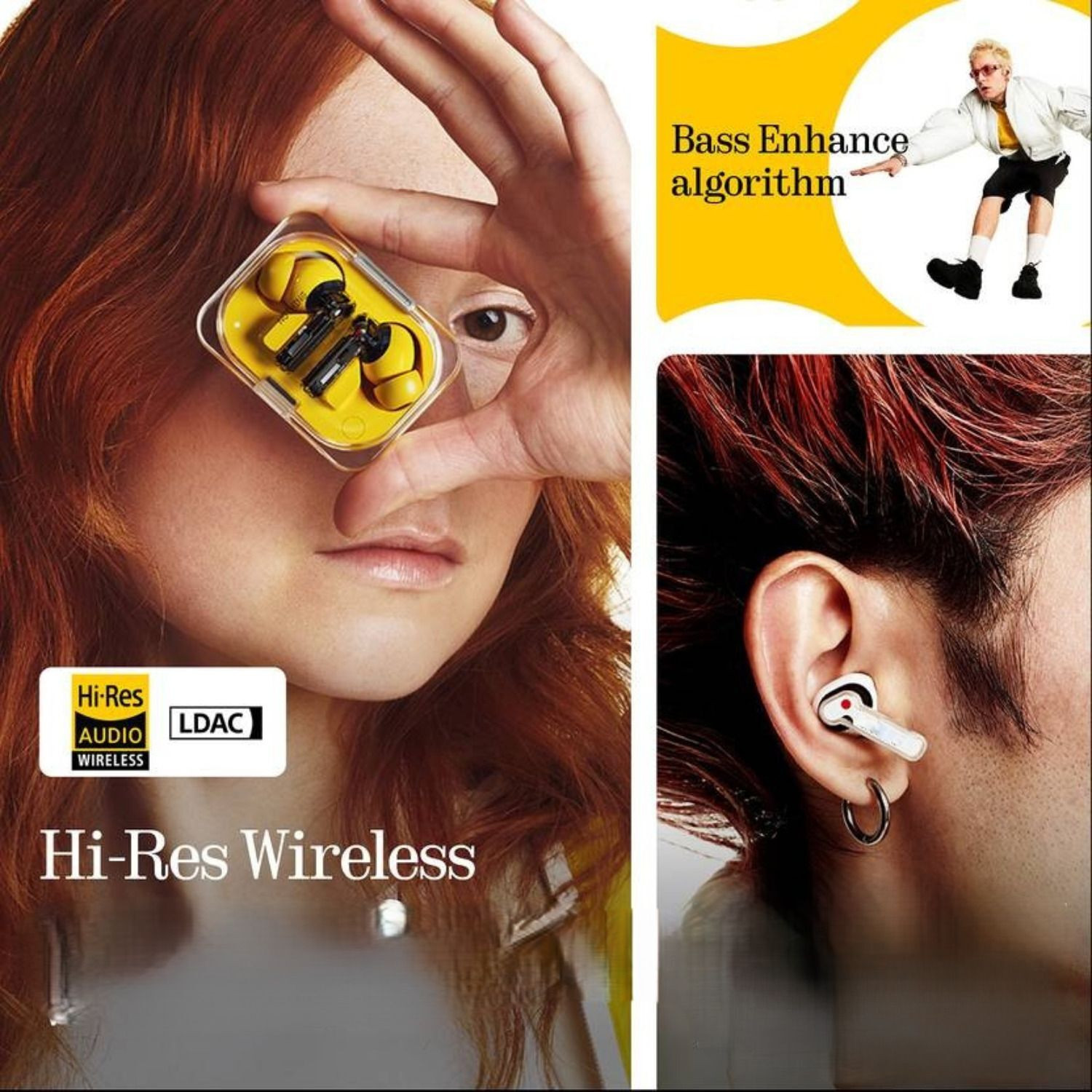 Image of INFORISE new C M F474 | Storm Max 40Hr Music Time HD TWS Earbuds| Airdopes HIPHOP Earbuds Bluetooth Headset (Yellow, True Wireless)