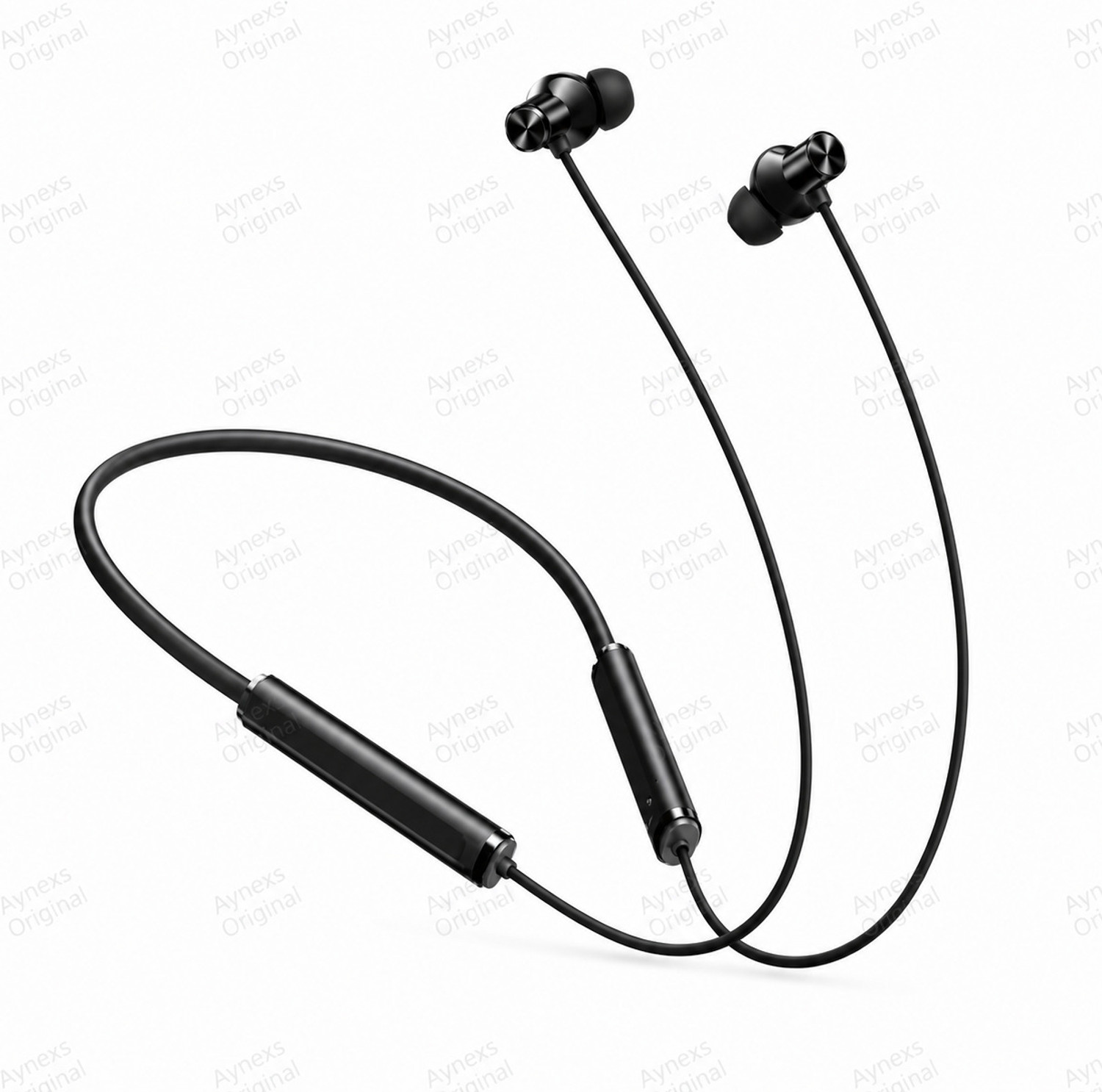 Image of AYNEXS ORIGINAL for Real-m Buds Wireless 5 ANC Neckband with 50dB ANC Bluetooth Headset Bluetooth Headset (13.6mm Dynamic Bass Driver, Playback 45ms Low Latency Spatia, Black, In the Ear)