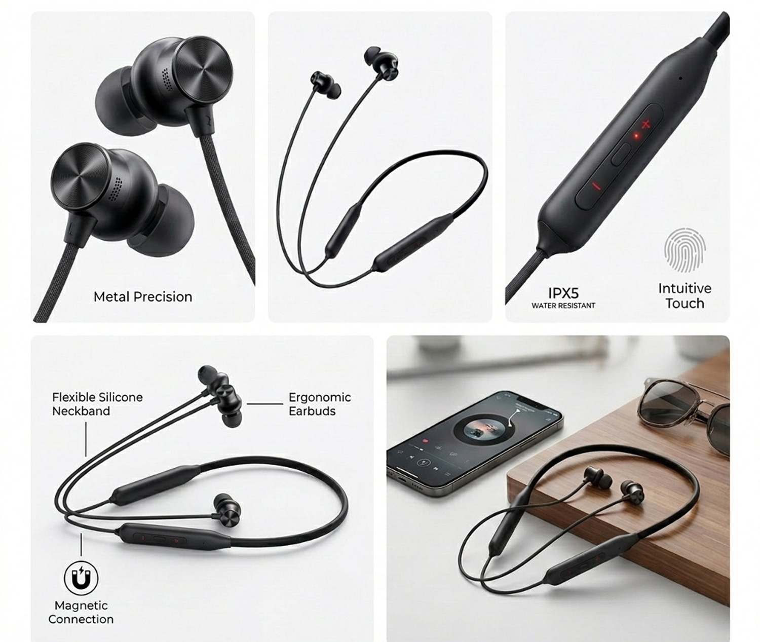 Image of bAot Wireless B2 Neckband With 50Hrs Playback With Pure Audio And Deep Bass Bluetooth Headset (Black, In the Ear)