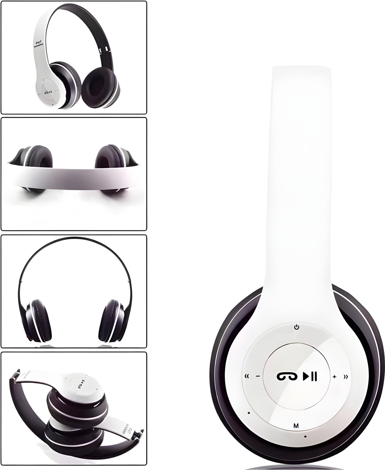 Image of TWS FoldUp Bluetooth Bass Pro Studio Sound ZP Bluetooth & Wired Headset (White, On the Ear)