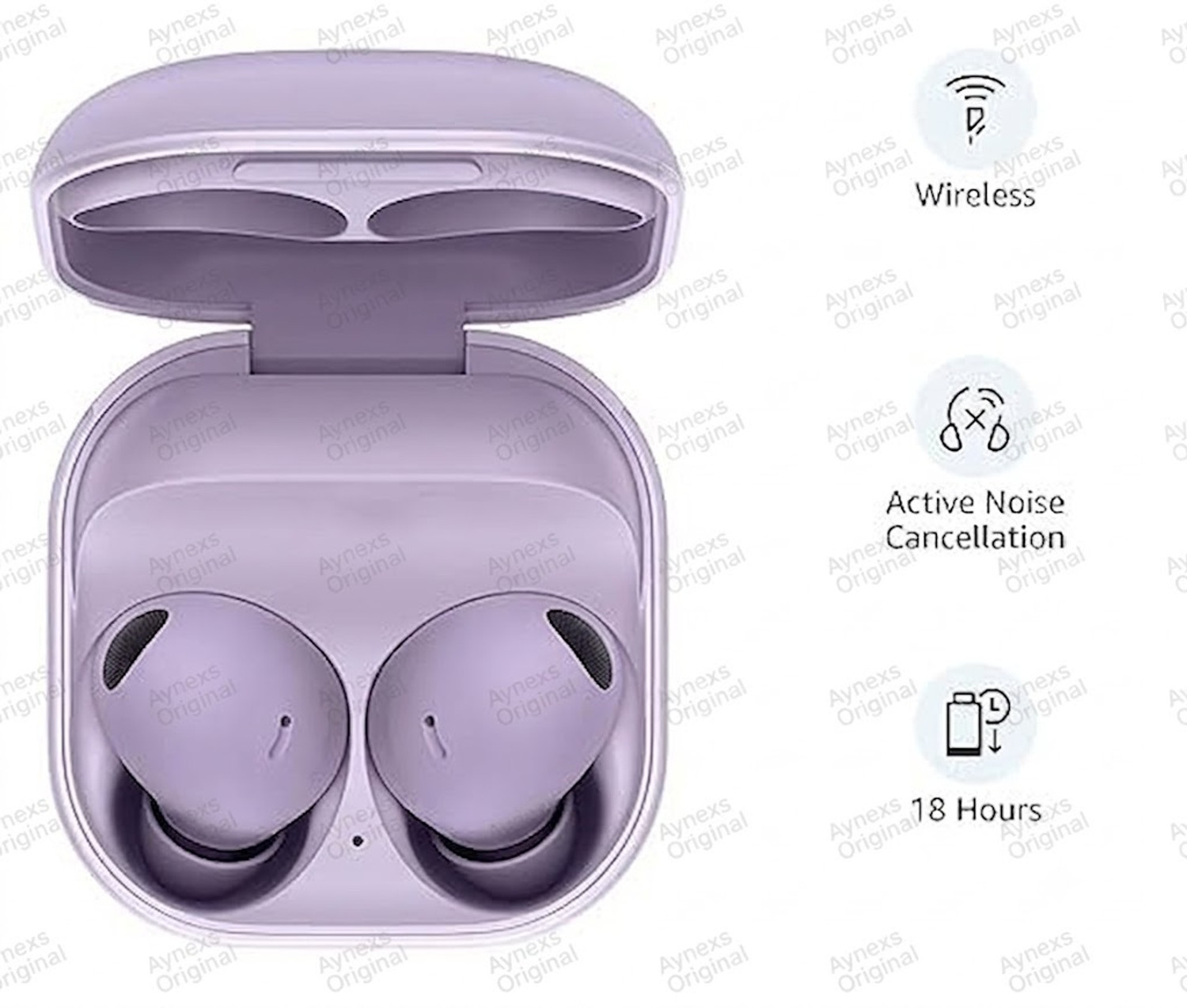 Image of AYNEXS ORIGINAL TWS Bluetooth Earbuds Compatible With Sam-sug Buds 2 Pro In Ear Headphones Bluetooth Headset (Purple, True Wireless)