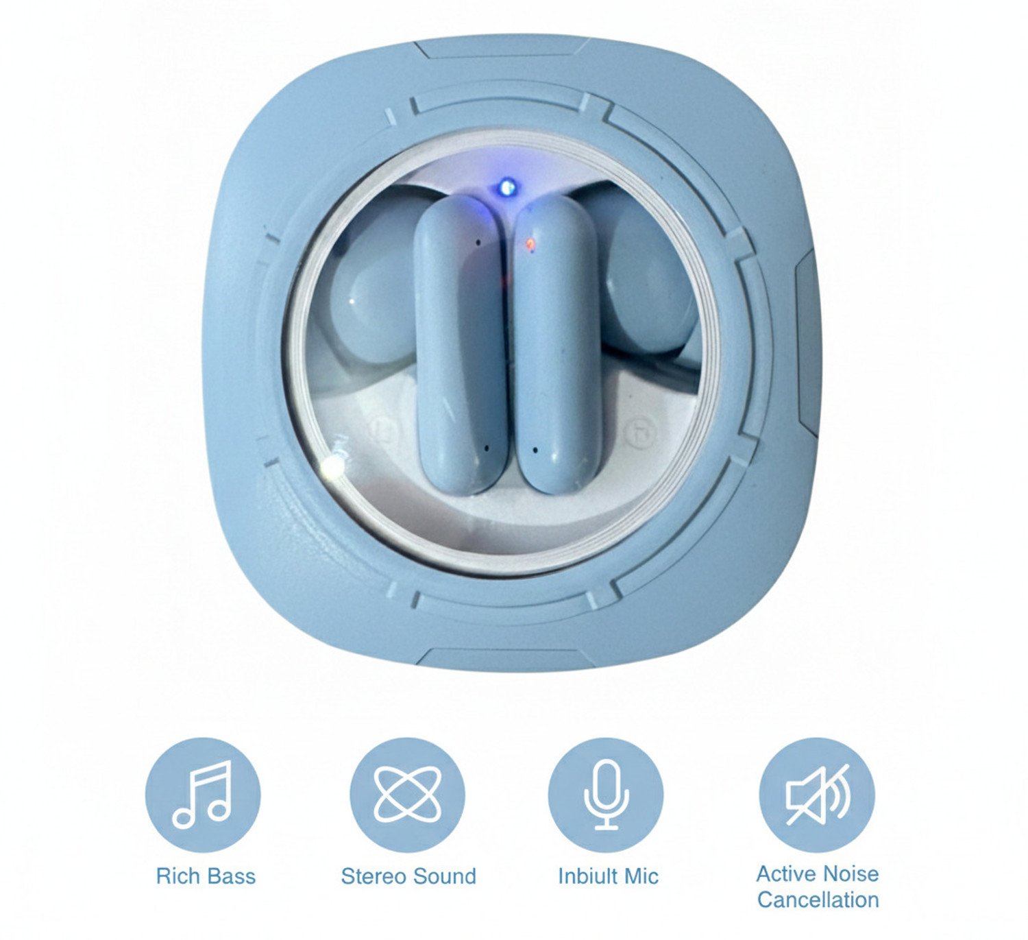 Image of deagon display earbuds Bluetooth Headset (White, True Wireless)