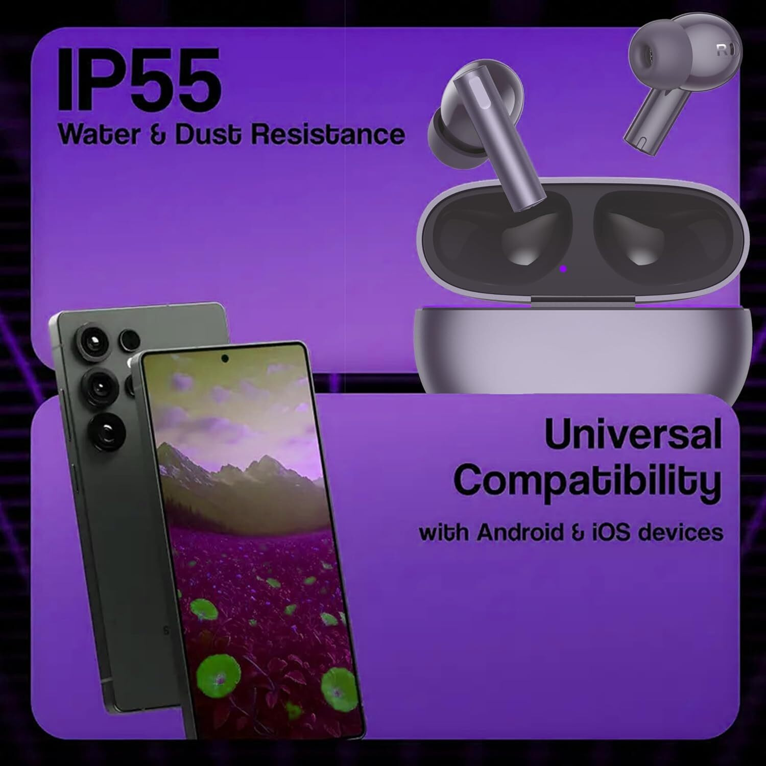 Image of Lynacz Original Realme Buds Air 6 Original Purple | 50dB ANC | 12.4mm Bass Driver Bluetooth Headset (40H Battery | LHDC Audio | Bluetooth 5.3 TWS, In the Ear)