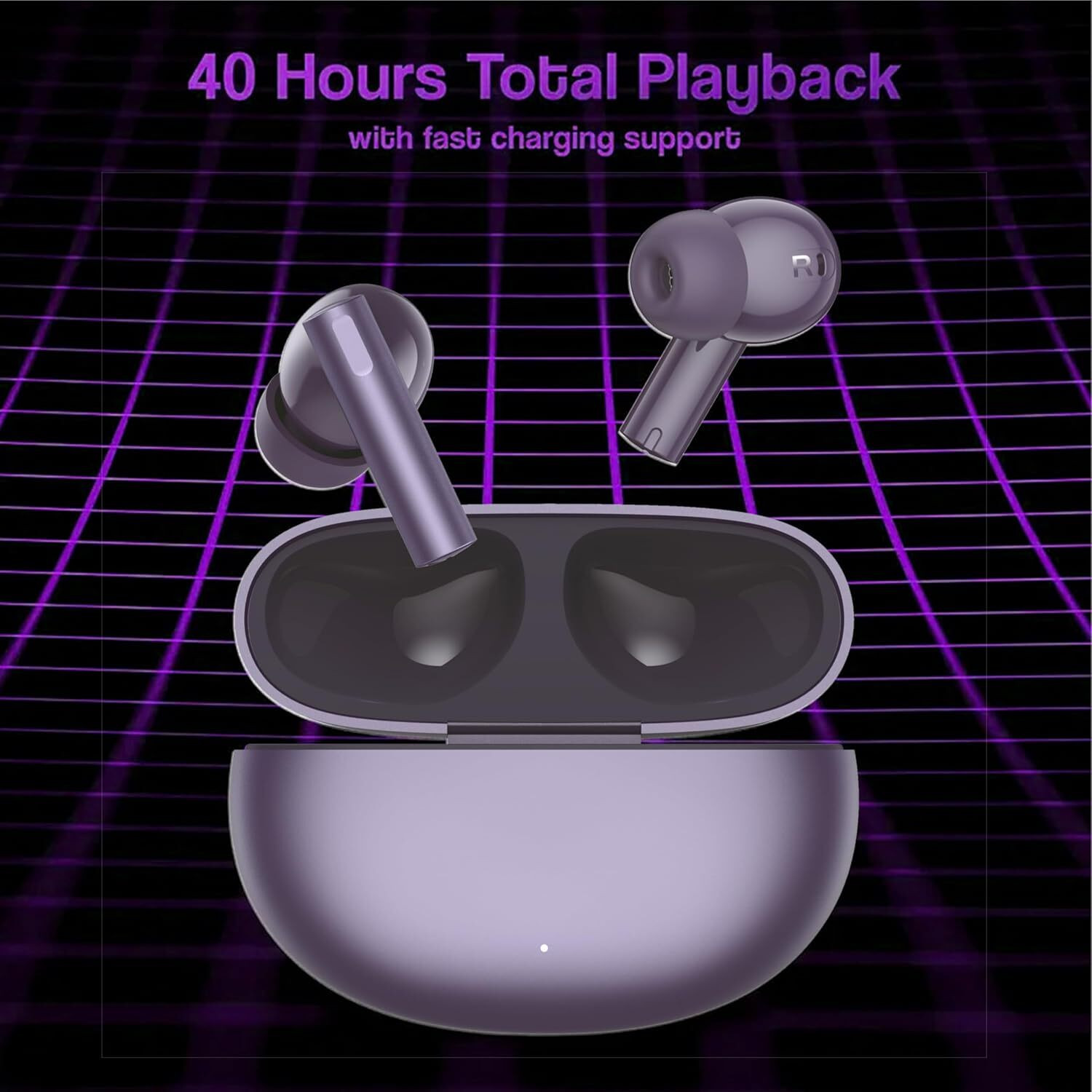 Image of Lynacz Original Realme Buds Air 6 Original Purple | 50dB ANC | 12.4mm Bass Driver Bluetooth Headset (40H Battery | LHDC Audio | Bluetooth 5.3 TWS, In the Ear)