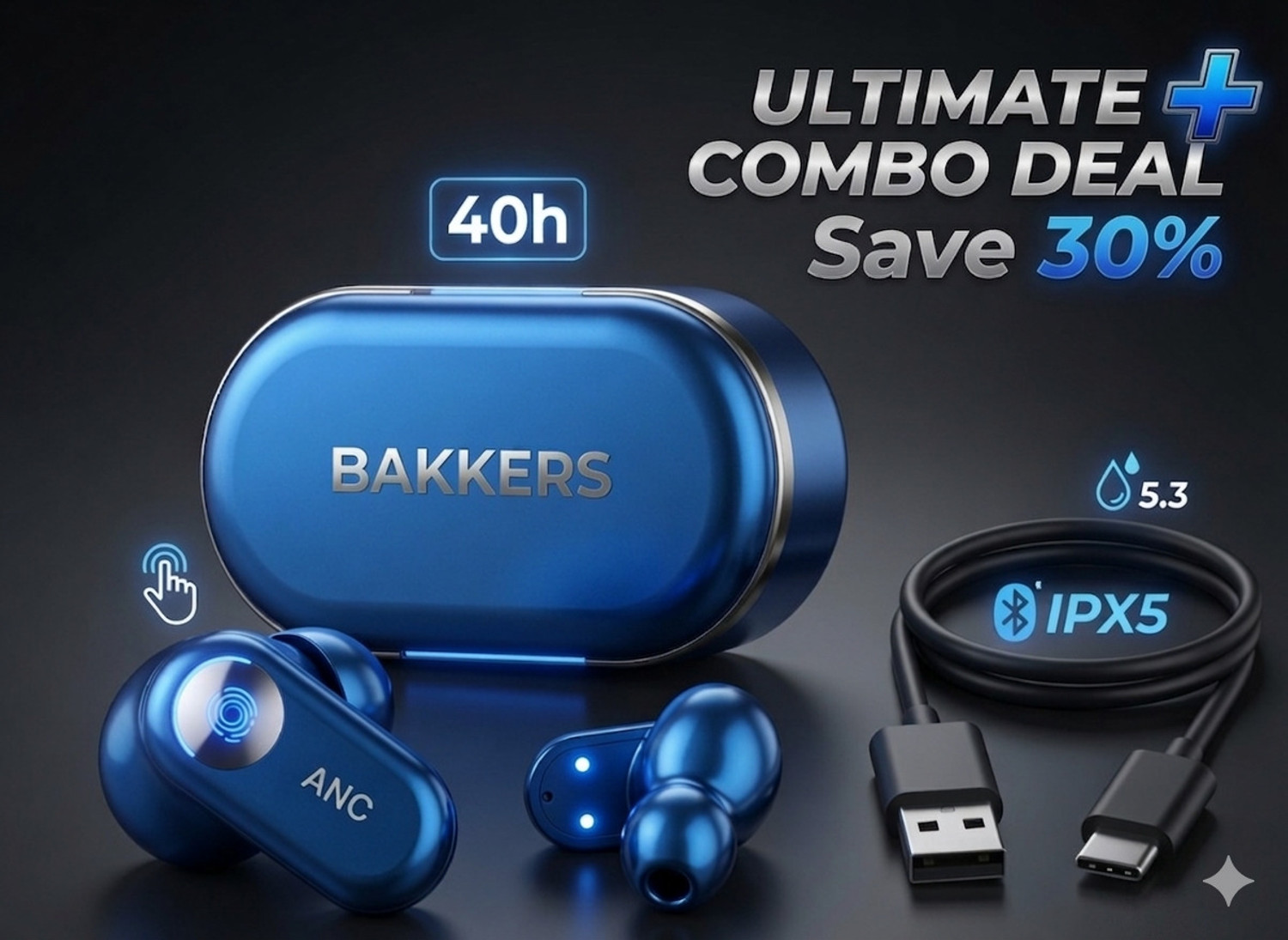 BAKKERS LATEST BUDS 2026 True Wireless Earbuds with Mic, 12.4mm Drivers B7.2 Bluetooth Gaming Headset - Image 6