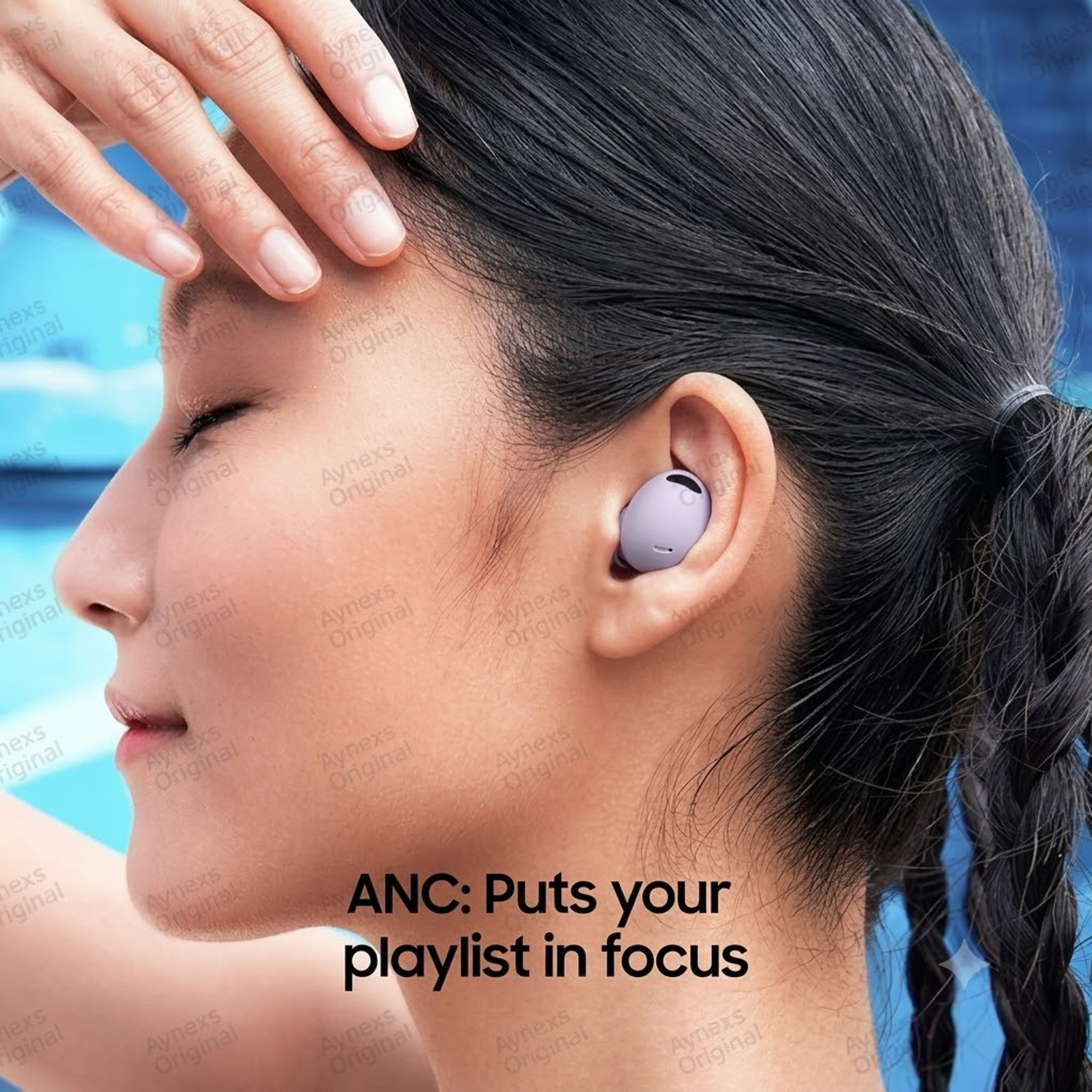 Image of AYNEXS ORIGINAL TWS Bluetooth Earbuds Compatible With Sam-sug Buds 2 Pro In Ear Headphones Bluetooth Headset (Purple, True Wireless)