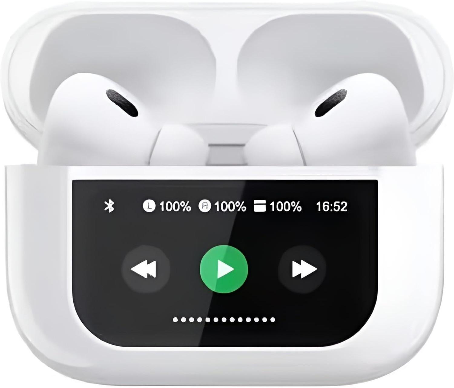 Image of Urja Enterprise Airpods Pro 2 Touch Display with Compair apple airpods ANC (USB-C) Bluetooth Headset (White, True Wireless)