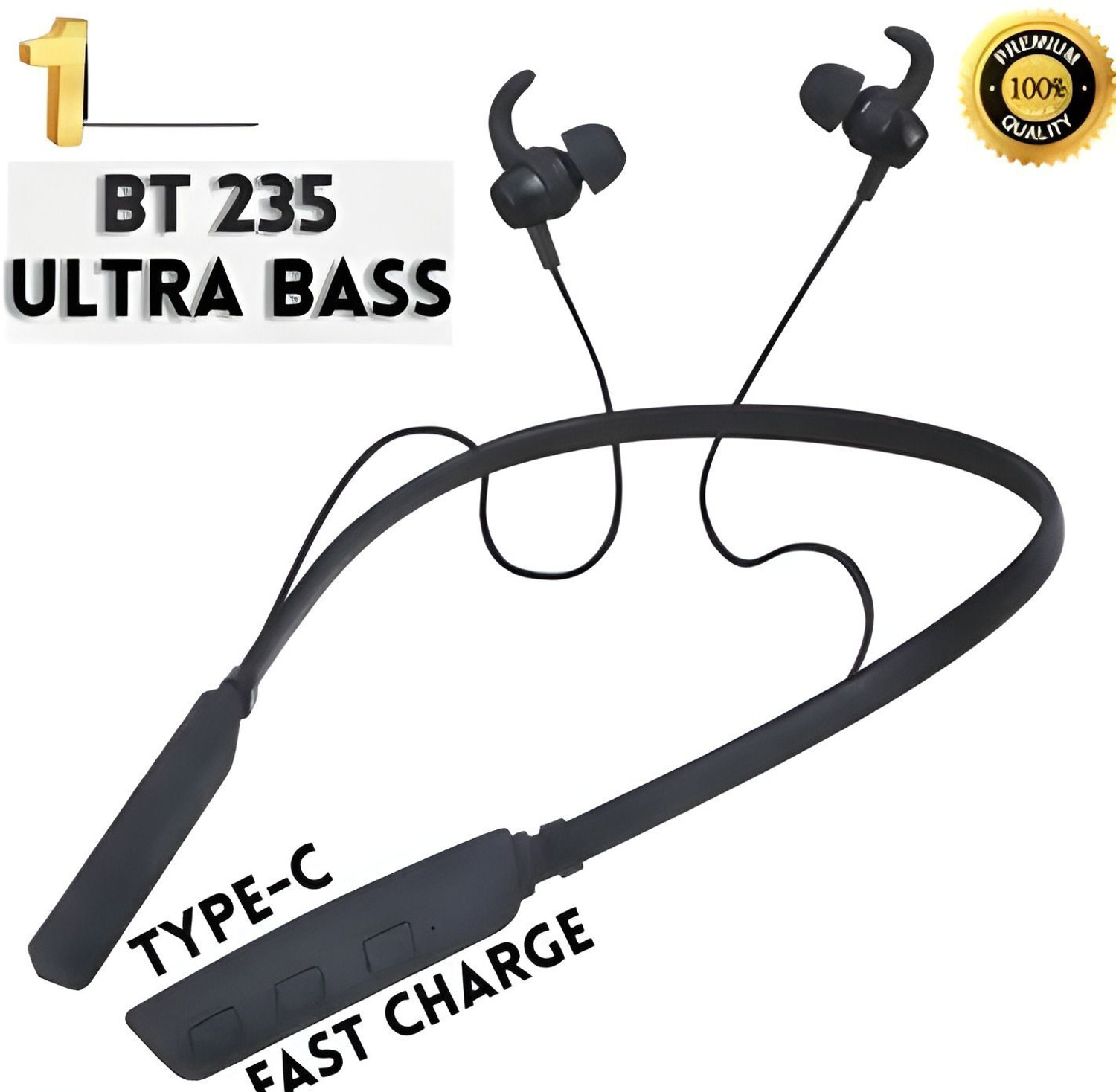 Image of QPG STORE Rokerz 235 Pro Wireless Bluetooth Neckband(BLSH.296 Bluetooth Gaming Headset (Black, In the Ear)