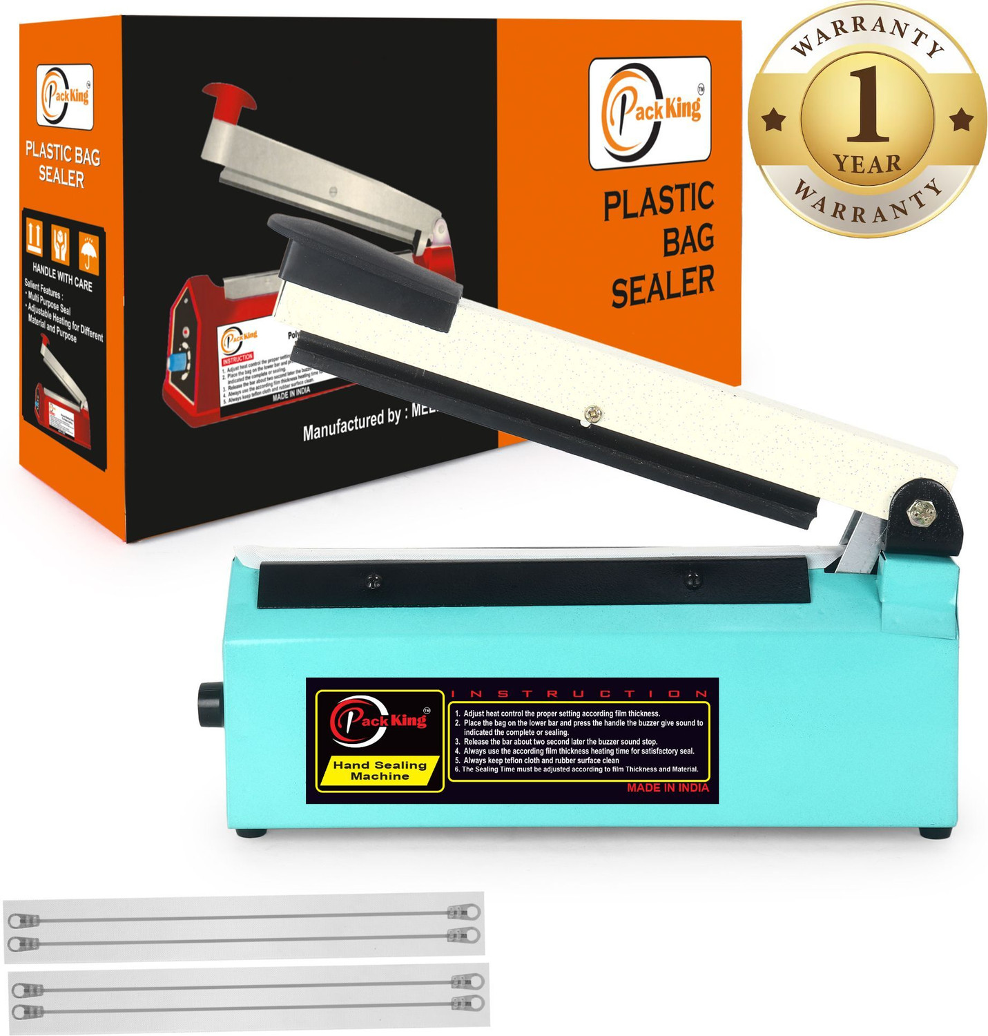 Image of SHREEJIIH packaging Vacuum Sealing and Packing Machine Hand Held Heat Sealer (250 mm)