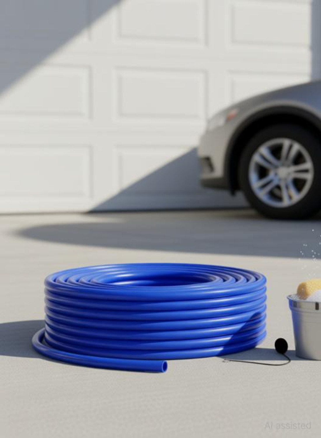 Image of RAMANAR 1 inch blue 32 mm 2 layered durable long lasting garden pipe with 2 clips and tap adapter Hose Pipe (30 m)