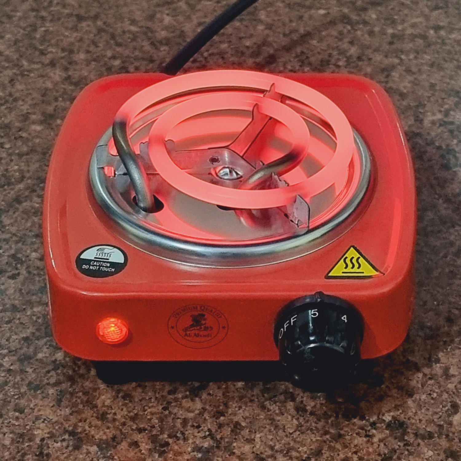 Image of TRENDING TREASURES 500 W Radiant Cooktop Jog Dial (Red, 500W Red Cooktop Hotplate / Coil Heater / Charcoal Burner Stove Size: Small)