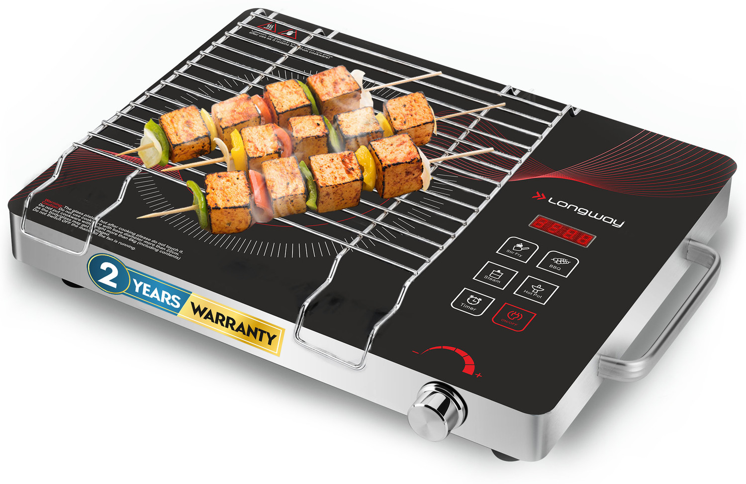 Image of CookJoy 1000 W Induction Cooktop Jog Dial (Red, 1000W Electric Coil Stove, Hotplate,)