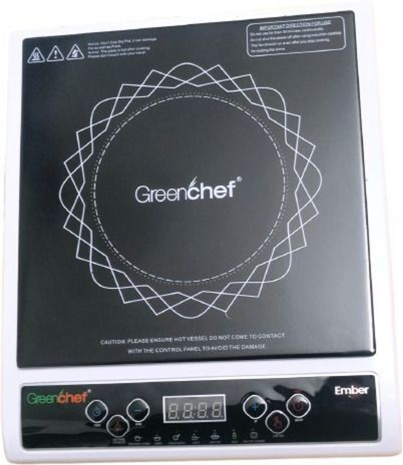 Image of Greenchef 1800 W Induction Cooktop Push Button (White, Ember)