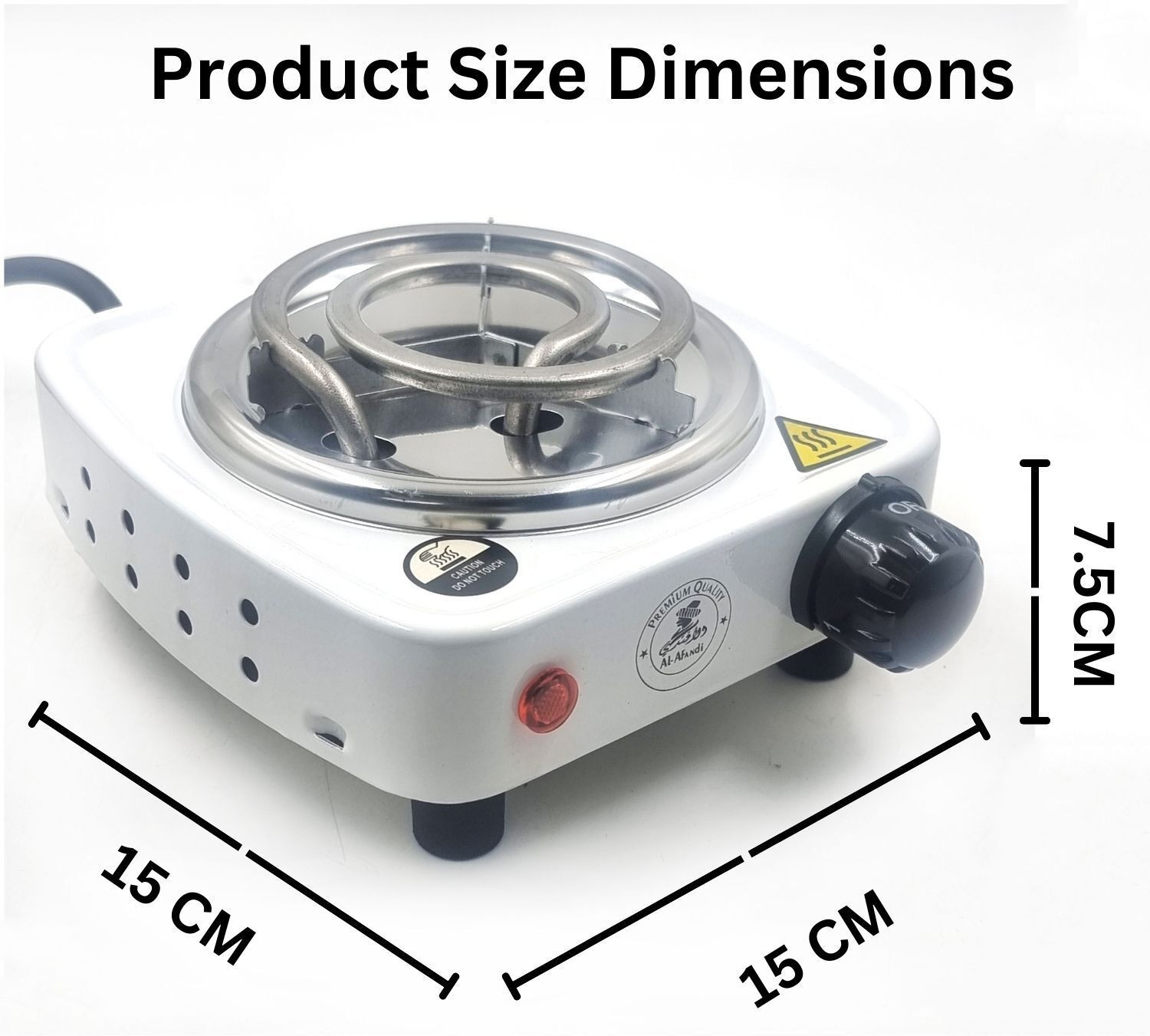 Image of TRENDING TREASURES 500 W Radiant Cooktop Jog Dial (White, 500W White Instant Coal Heater Hookah Charcoal Burner BBQ Coal Starter)