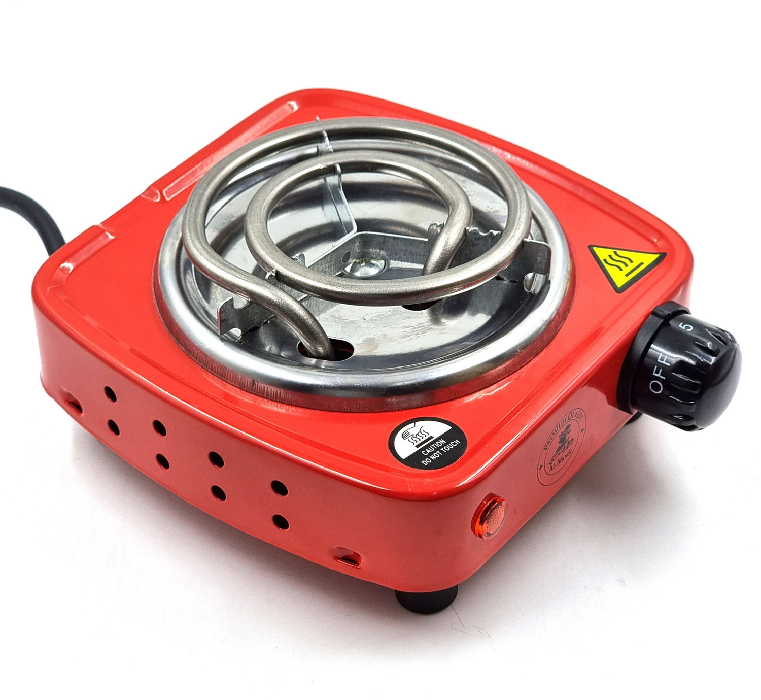Image of TRENDING TREASURES 500 W Radiant Cooktop Jog Dial (Red, 500W Red Cooktop Hotplate / Coil Heater / Charcoal Burner Stove Size: Small)