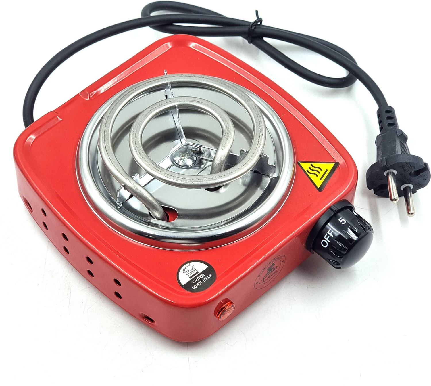 Image of TRENDING TREASURES 500 W Radiant Cooktop Jog Dial (Red, 500W Red Cooktop Hotplate / Coil Heater / Charcoal Burner Stove Size: Small)