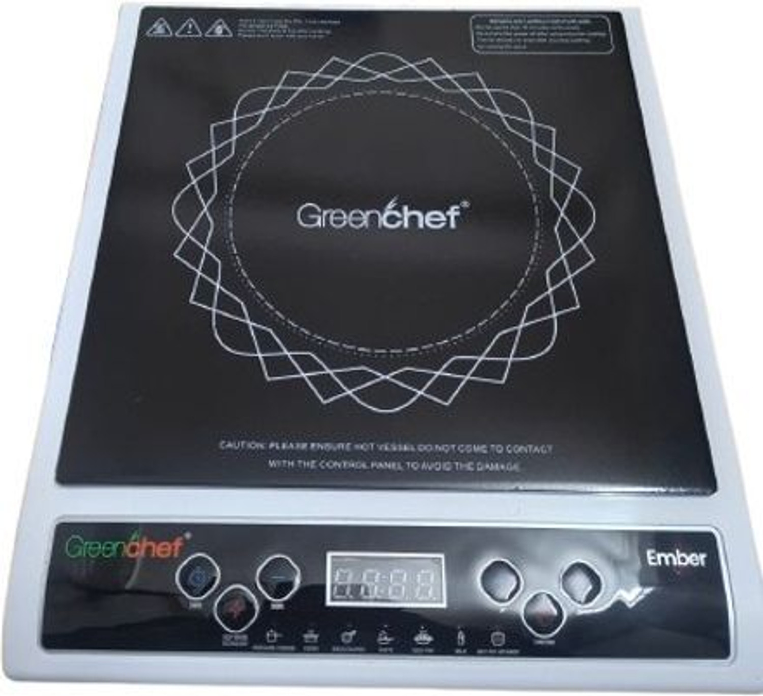 Image of Greenchef 1800 W Induction Cooktop Push Button (White, Ember)