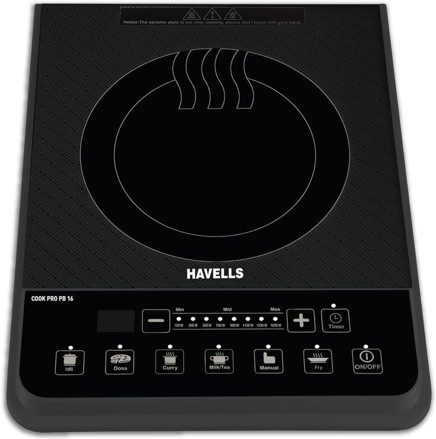 Image of HAVELLS 2000 W Induction Cooktop Touch Panel (Black, Evo Cook TC20 (GHCICEMK200))