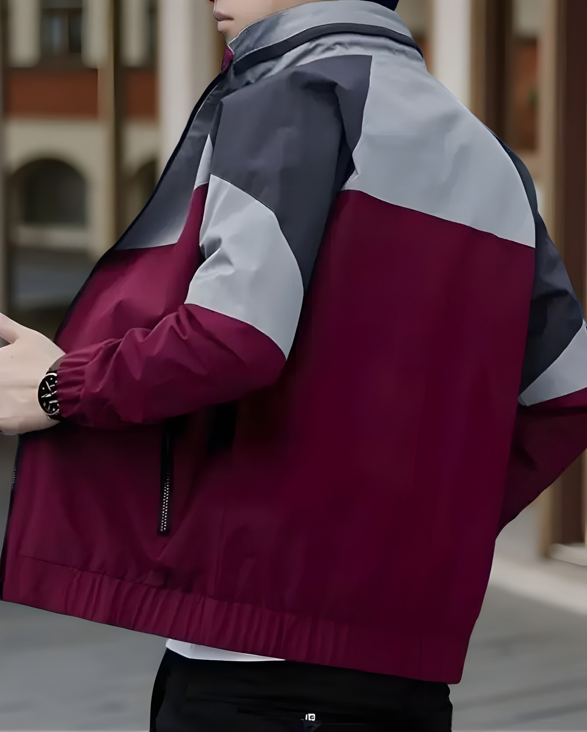 Image of BRIGHT KRAFT Men Colorblock Sports Jacket