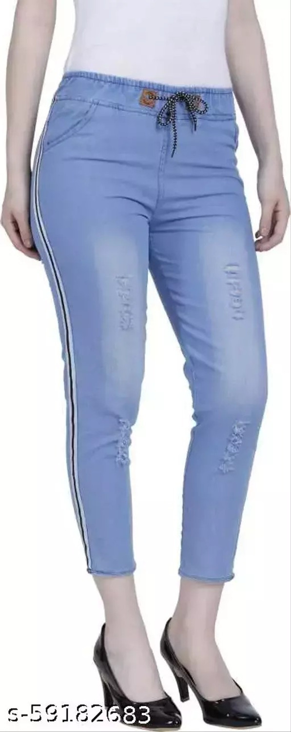 Image of RASHMI FASHION Women Regular Mid Rise Light Blue Jeans