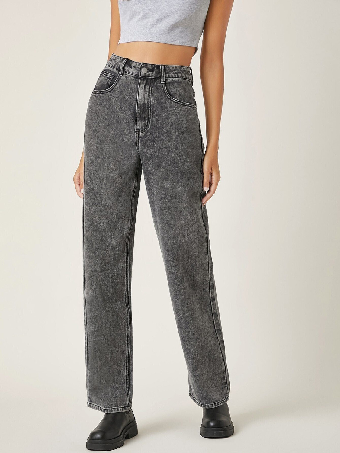 Image of Glossia Women Boyfriend High Rise Light Blue Jeans