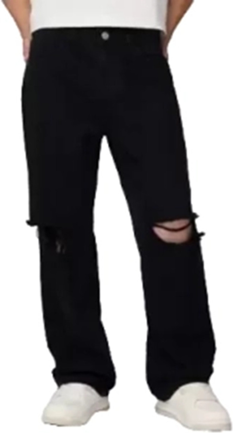 Image of METRONAUT Men Regular Mid Rise Black Jeans