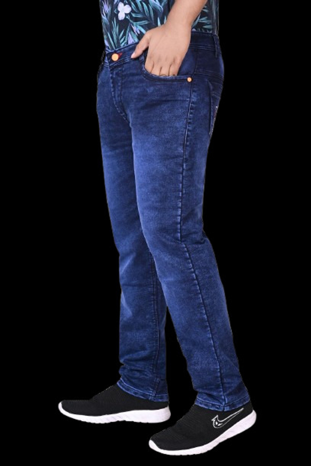 Image of Marsh-X Men Slim Mid Rise Dark Blue Jeans