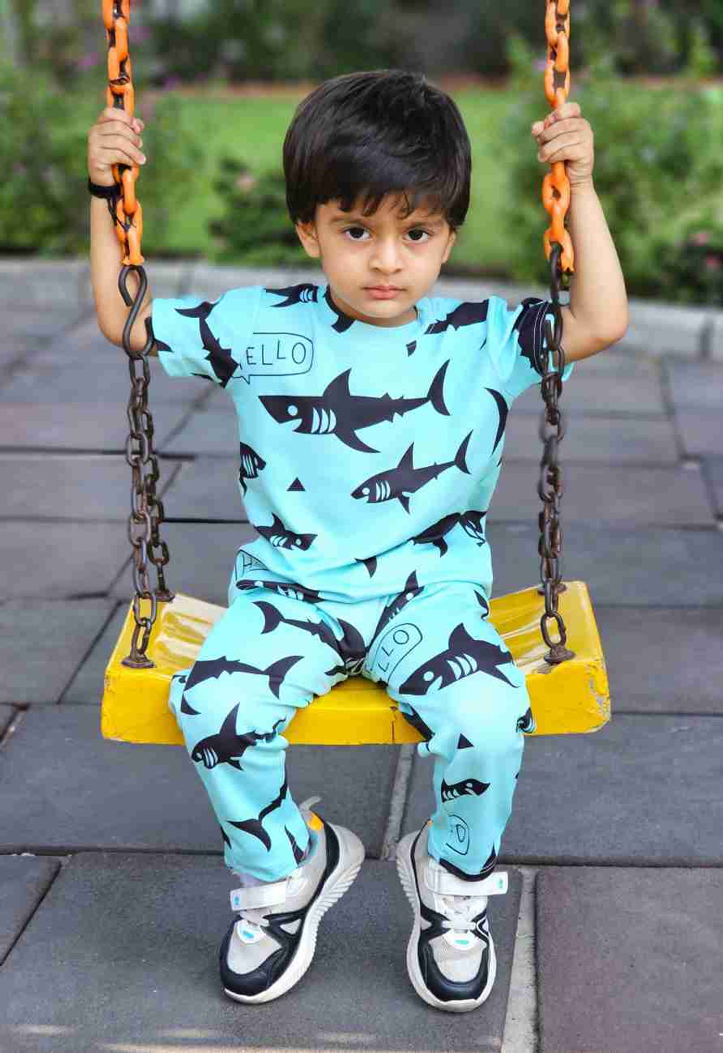 Image of Astylor Baby Boys & Baby Girls Casual T-shirt Trouser (Light Blue)
