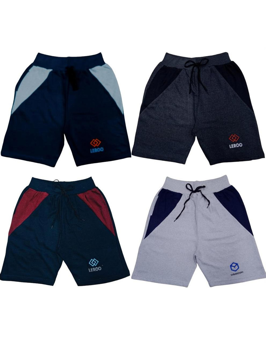 Image of Jisha Short For Boys Casual Solid Polyester (Multicolor, Pack of 3)