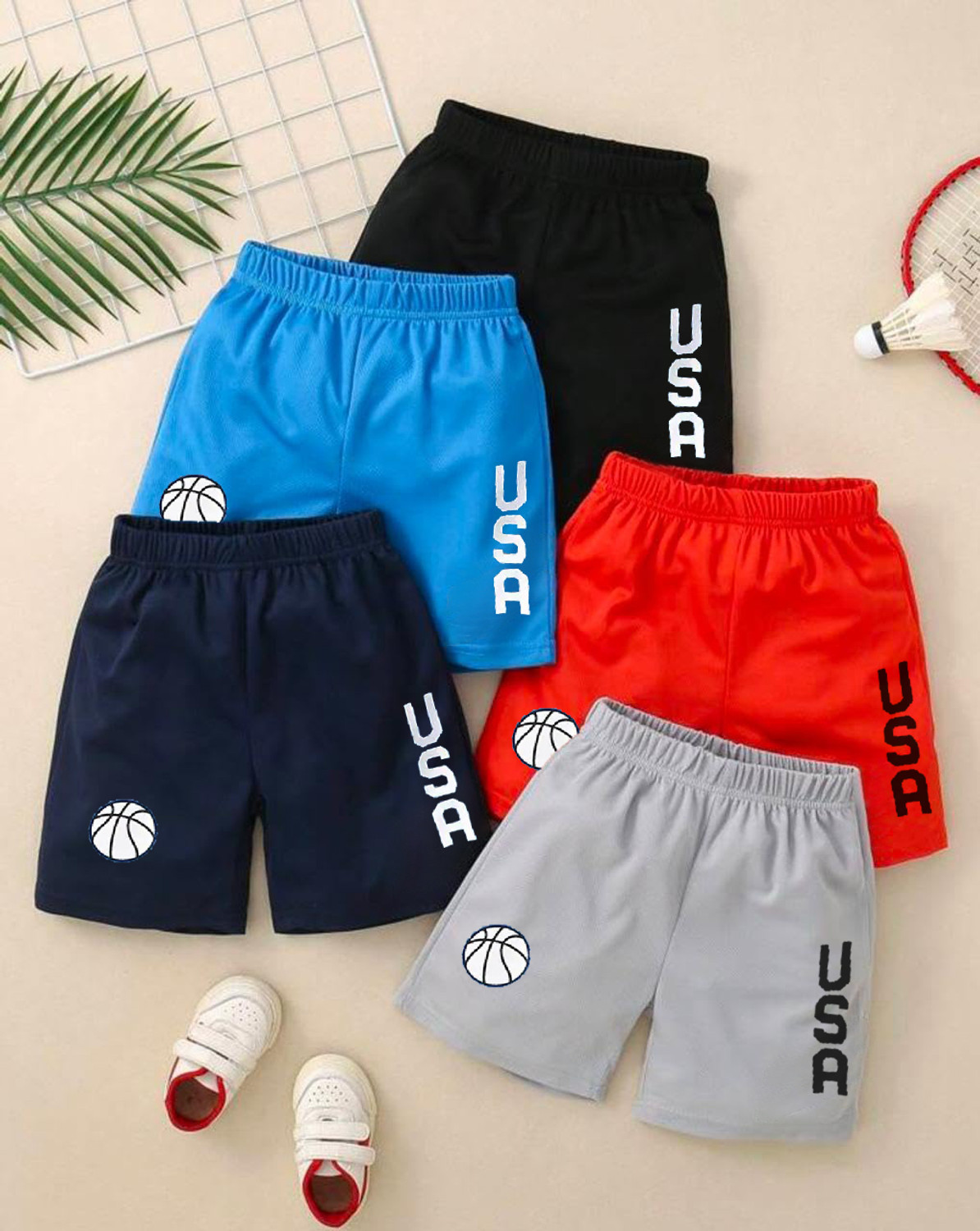 Image of Jisha Short For Boys Casual Solid Polyester (Multicolor, Pack of 3)