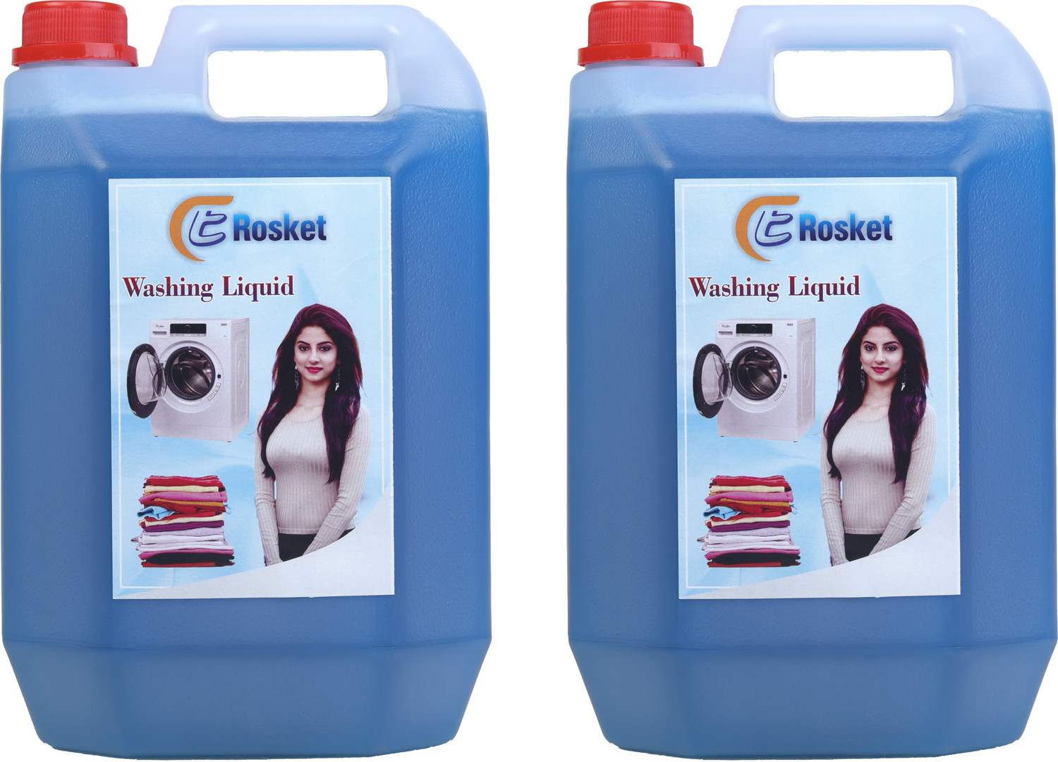 Image of EROSKET Washing machine liquid detergent top load and front load (5 ltr) 2 Multi-Fragrance Liquid Detergent (2 x 5000 ml)