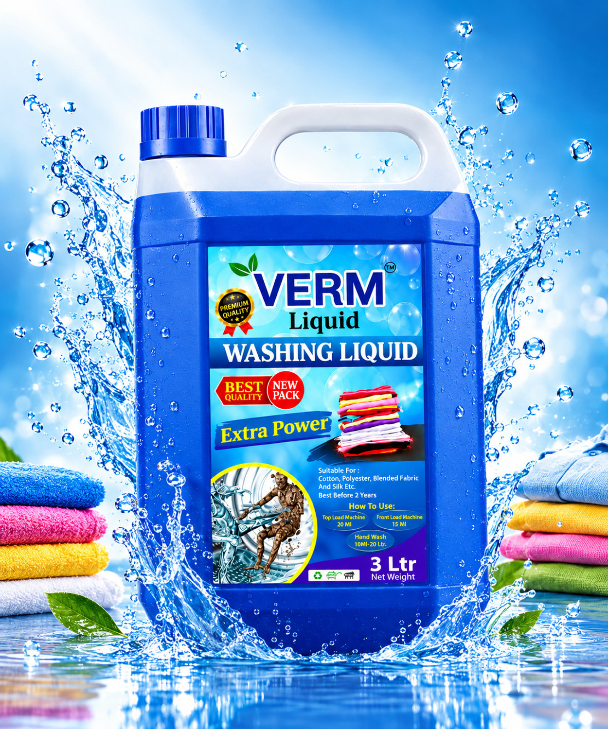 Image of vermliquids Ultra Deep Cleaning Liquid Lavender Liquid Detergent (3000 ml)
