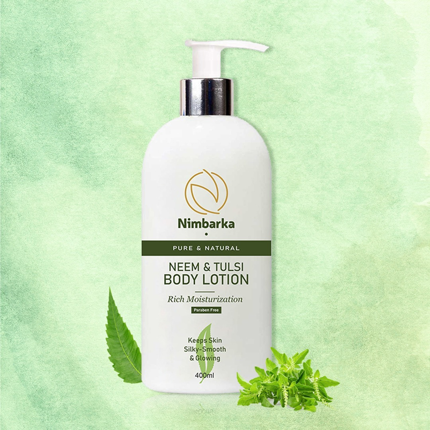 Image of NIMBARKA Neem & Tulsi Body Lotion Rich Moisture, Silky Smooth, Glowing Skin, Paraben-Free (400 ml)