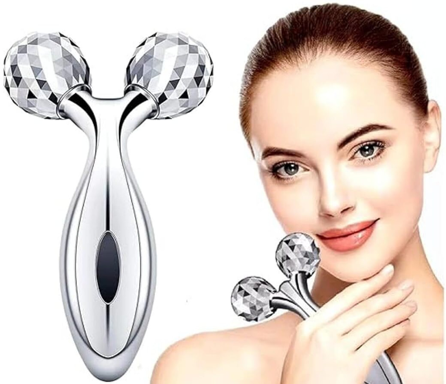 Image of GAURINANDAN 3D Face Body Massager With Ice Roller And Jade Stone Roller With Gua Sha Tools. (100 g)