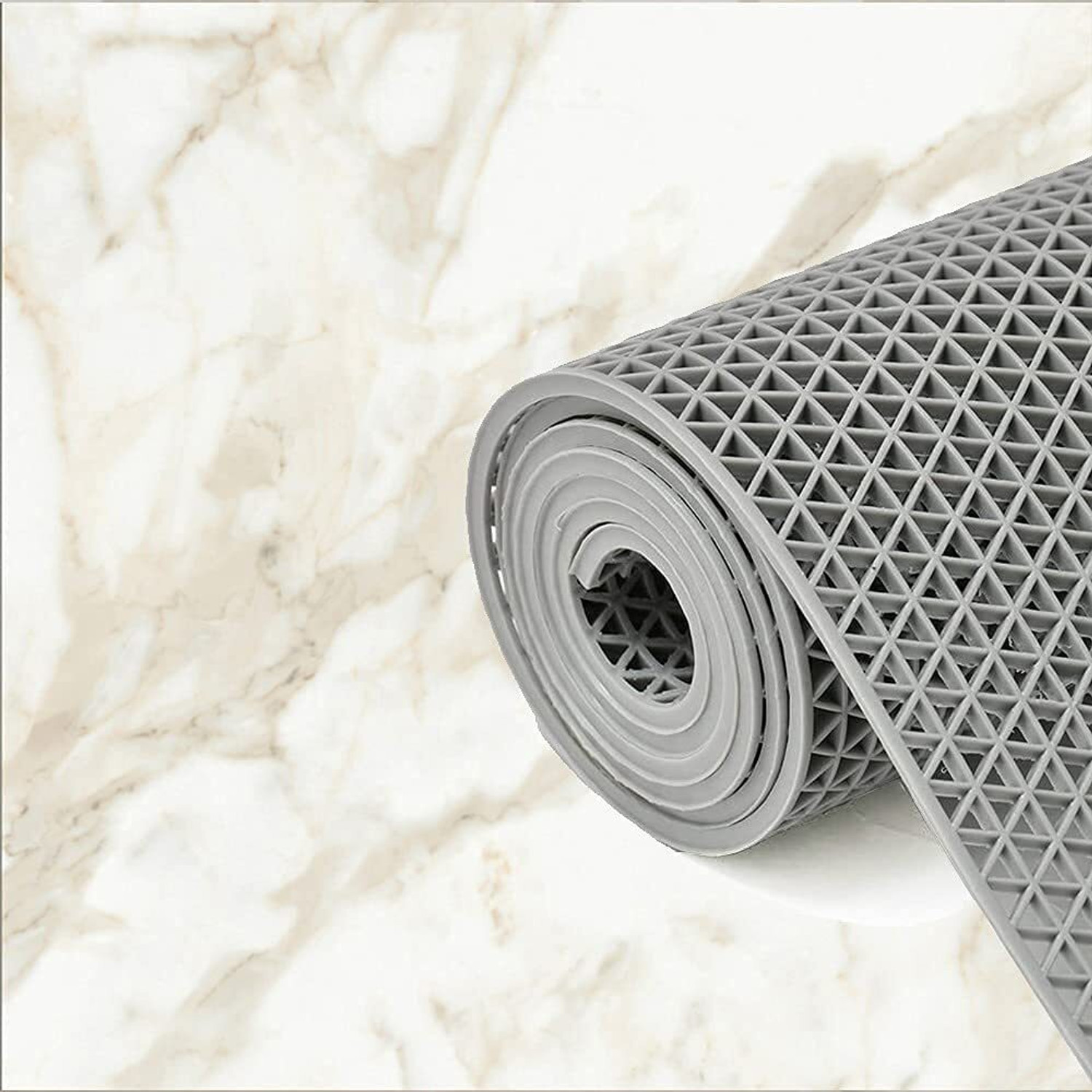 Image of krenz PVC (Polyvinyl Chloride) Drawer Mat (Grey, Extra Large)