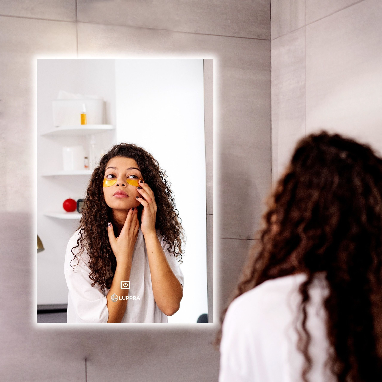 Image of LUPPRA 12 x 18 Touch-Sensor LED Wall Mirror Bathroom Mirror (Rectangle Finish : Polished)
