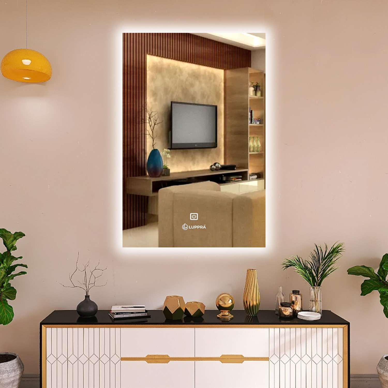 Image of LUPPRA 12 x 18 Touch-Sensor LED Wall Mirror Bathroom Mirror (Rectangle Finish : Polished)