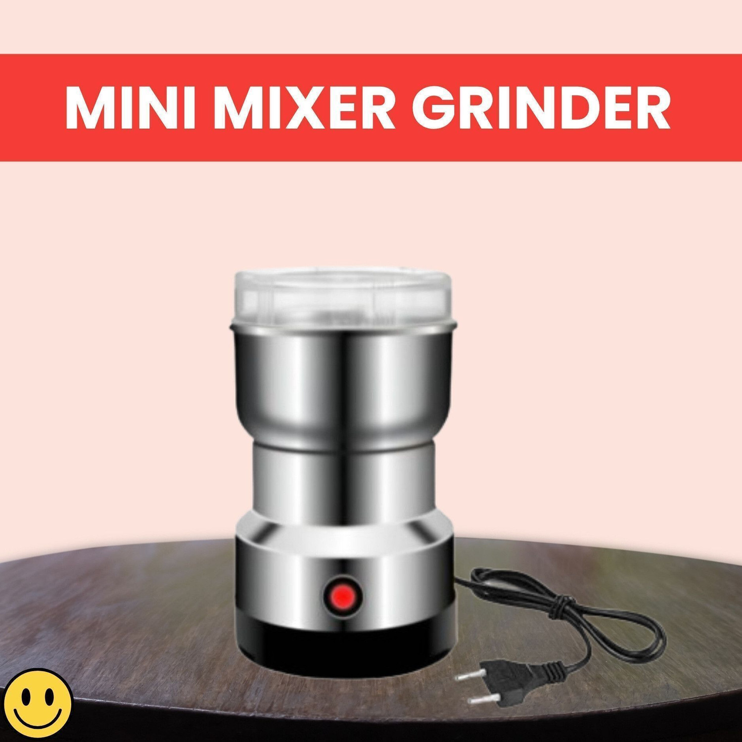 Image of Elvara creations Nima Mini Mixer Grinder 200 W Juicer Mixer Grinder (Mini Grinder for Kitchen - Easy-to-Use Electric Spice & Coffee Grinder A10 | 1 Jar | Silver)