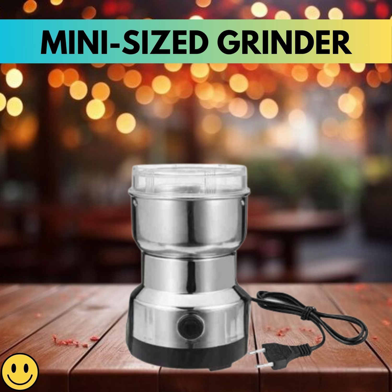 Image of Manasa Nima Mini Mixer Grinder 200 W Mixer Grinder (Mini Grinder for Kitchen - Easy-to-Use Electric Spice & Coffee Grinder | 1 Jar | Silver)