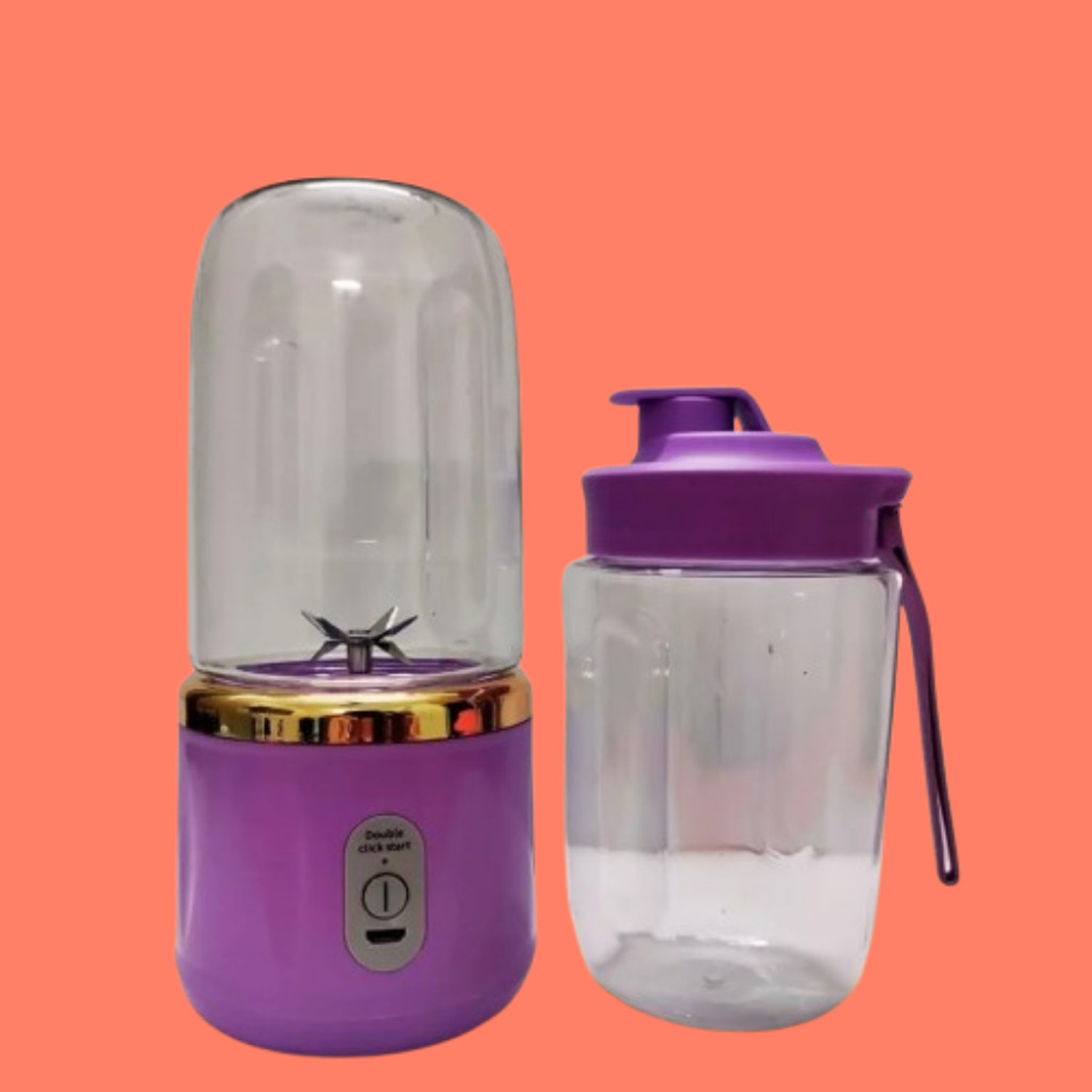 Image of Tenring Shakes & Protein Drinks - Compact & Powerful 6-Blade Design 240 W Juicer (Black USB Portable Juicer Blender - 6 Blade Powerful Personal Blender | 1 Jar | Black)