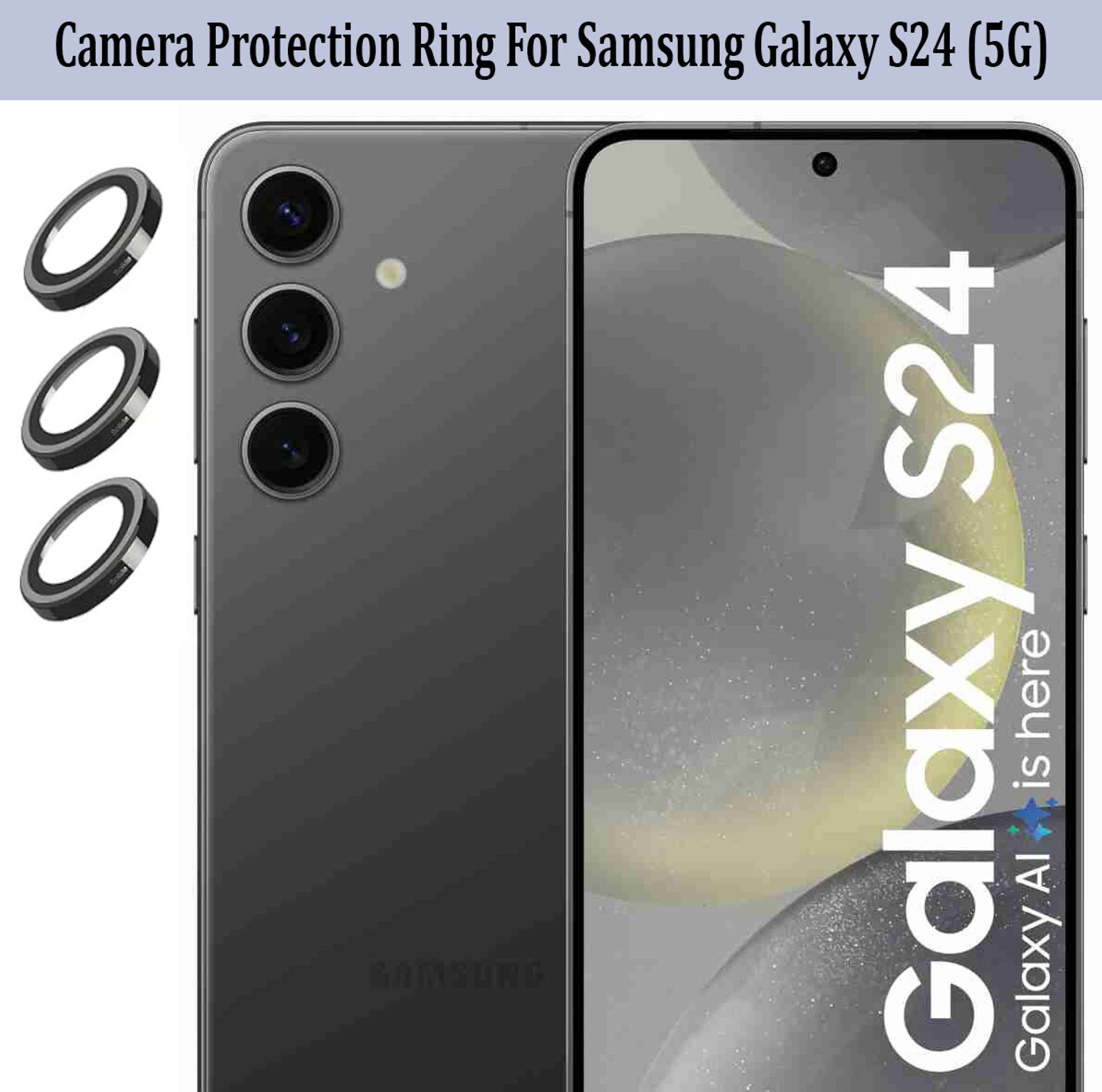 Image of SQSENTERPRISES Back Cover for SAMSUNG GALAXY S24 (Black, Gold, Charging Case, Thermoplastic Polyurethane, Pack of: 1)
