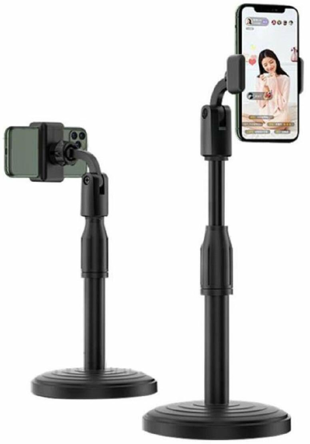 MLN Cell Phone Stand/Desktop Mobile Stand. Table Phone Holder for iPhne and All Smartphones, Mic Stand for Most Microphones. Height Adjustable with…