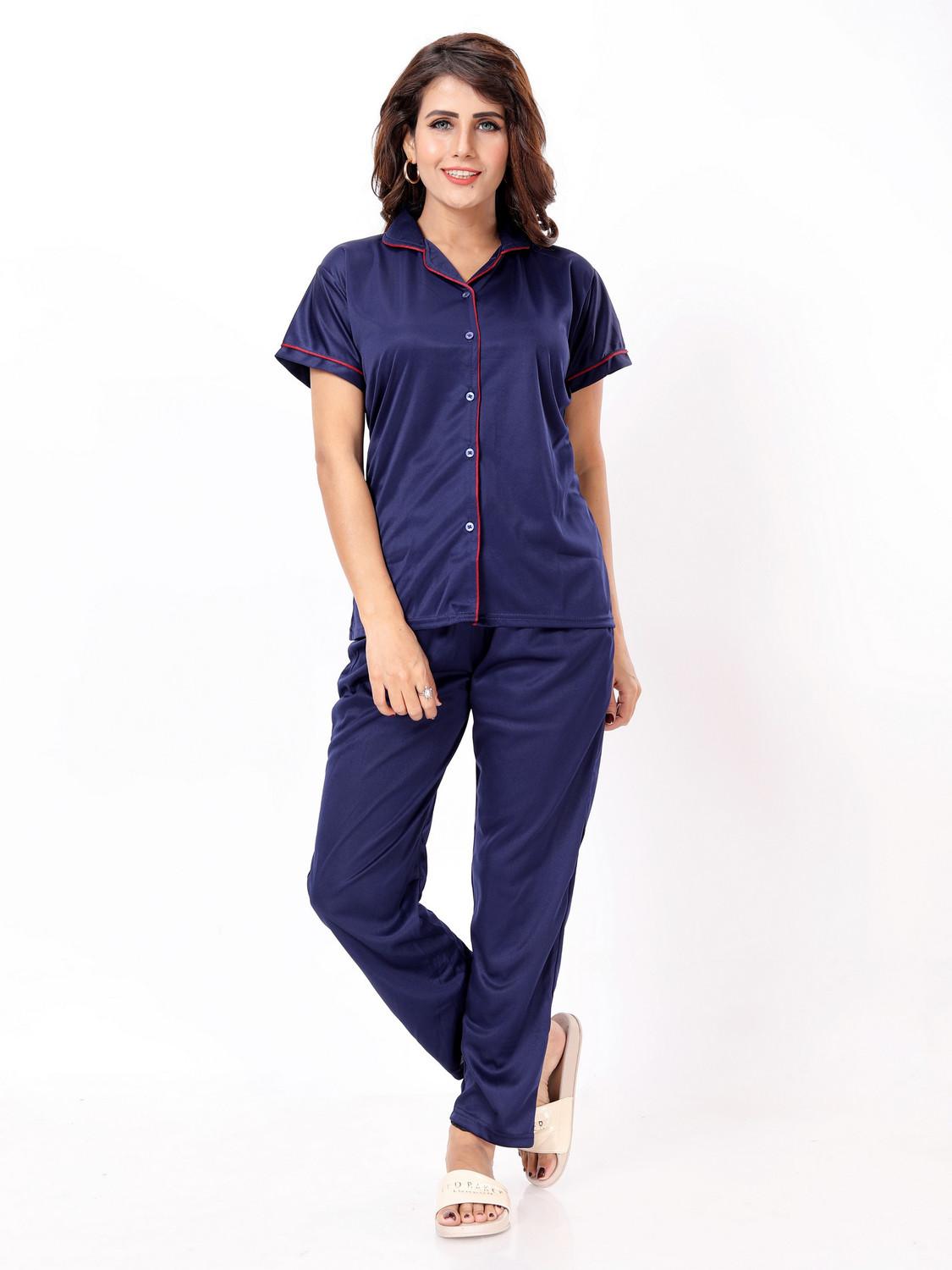 Image of Vania's grace Women Top & Pyjama Set Green, Blue Printed