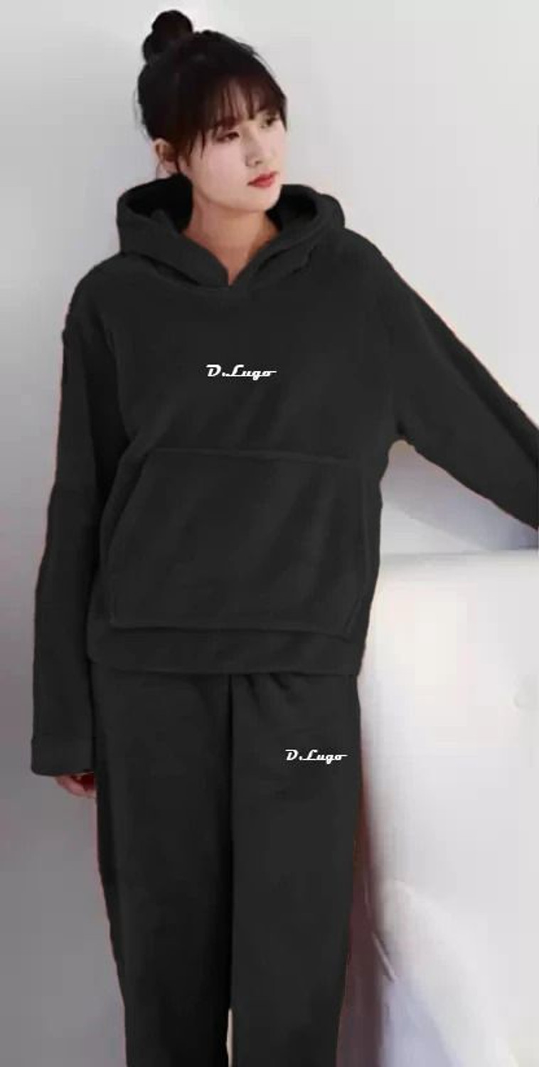Image of Pollo Loco Women Night Suit Set Black Solid