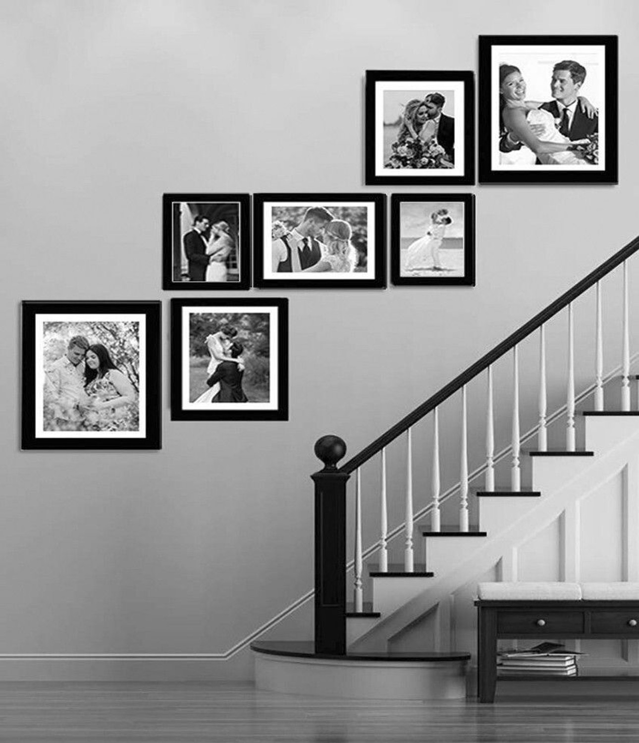 Image of Stuthi Arts Glass Wall Photo Frame (Black, 9 Photo(s), 5 x 7 inch -3, 4 x 6 inch -6)