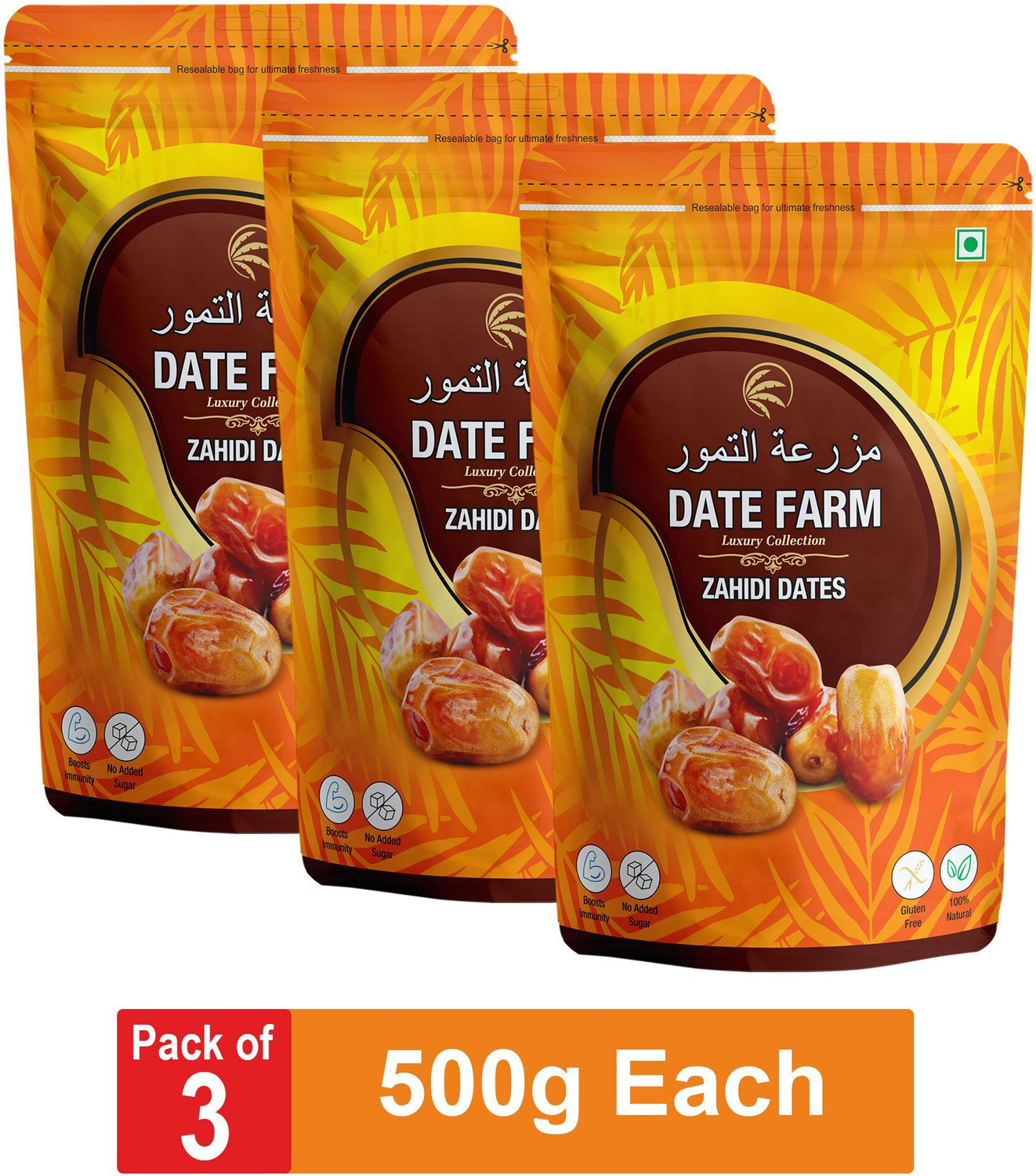 DATE FARM Zahidi Luxury & 100% Natural Khajur|Boosts Immunity|No Added...