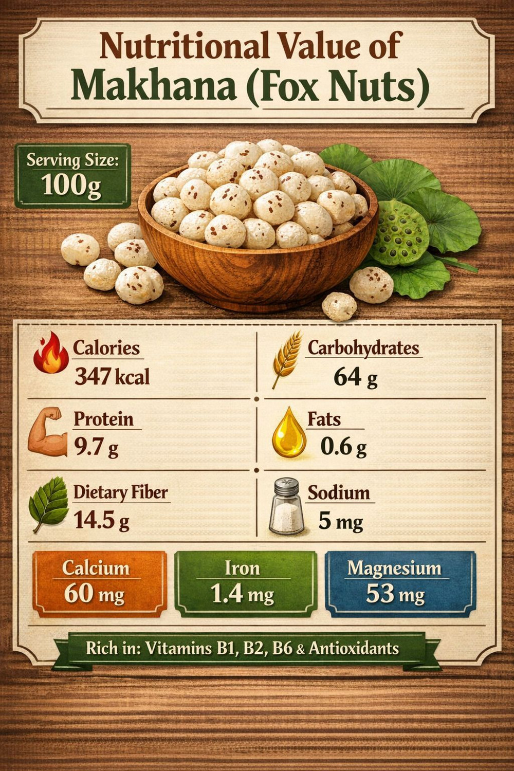 Image of triangle Makhana, Fox Nuts (Phool Makhana), 1 Kgs | Small Medium Mix| Lotus Seeds Fox Nut (4 x 250 g)