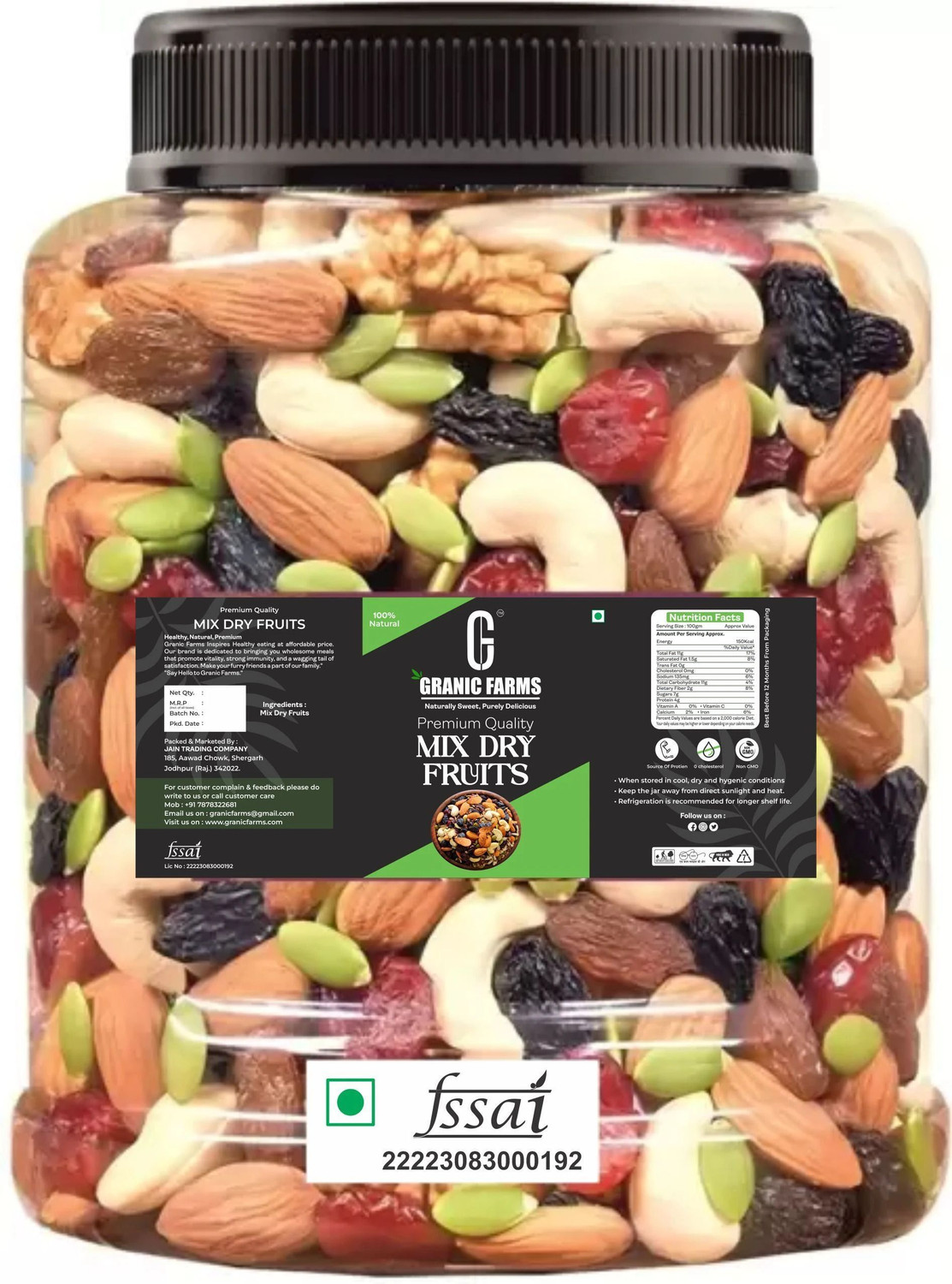 Image of Marwar Bites Premium Mixed Dry Fruits Crunchy Snack for All Ages Gifting Almonds, Apricots, Cashews, Dates, Figs, Pistachios, Raisins, Walnuts (1 x 500 g)