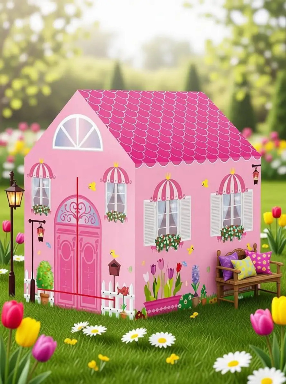 Image of Gurukrupa International Jumbo Size Extremely Light Weight Kids Play Tent House for 3-13 Year Old Girls and Boys (Multicolor)